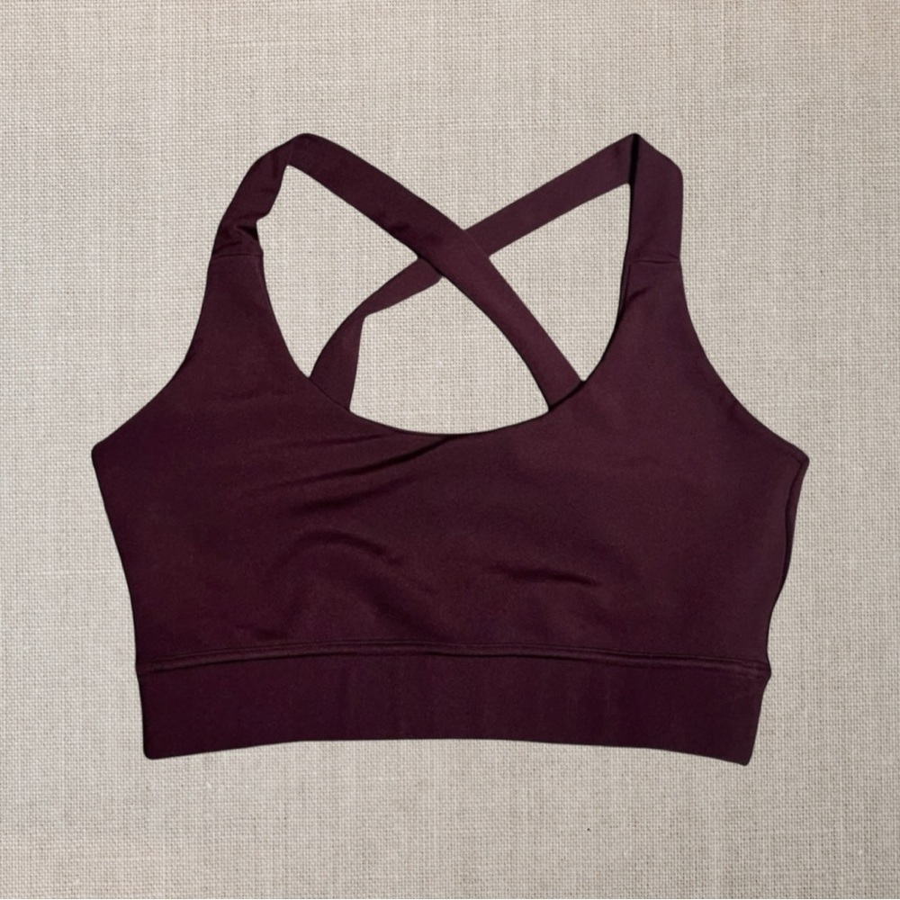 BSP Maroon Criss Cross Back Sports Bra